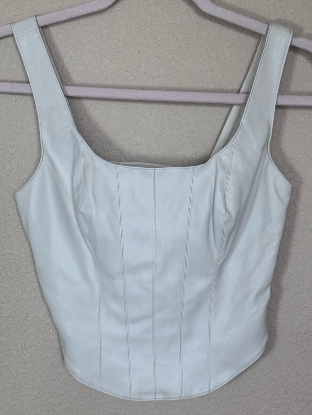 Abercrombie & Fitch Faux Leather Corset Tank Top Vegan Leather Bustier Y2K